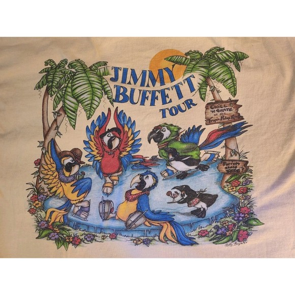 Jimmy Buffet, T Shirt, XL, Yellow, "License To Chill" Band  Tour Merchandise - Picture 5 of 6